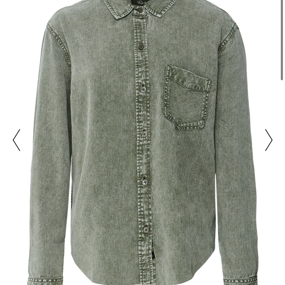 Rails Ingrid Acid Wash Green raw hem
